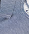Tee-shirt manches longues milleraies petite fille/petit garçon  en laine et coton bleu MEDIEVAL/blanc MARSHMALLOW