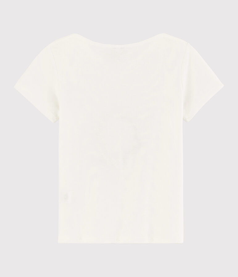 Tee-shirt manches courtes en coton enfant fille blanc