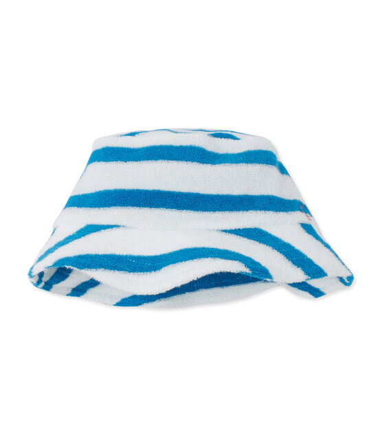 Bob bébé garçon en bouclette éponge rayée blanc LAIT/bleu MYKONOS