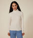 L'ICONIQUE, dames-T-shirt met rolkraag in ribstof