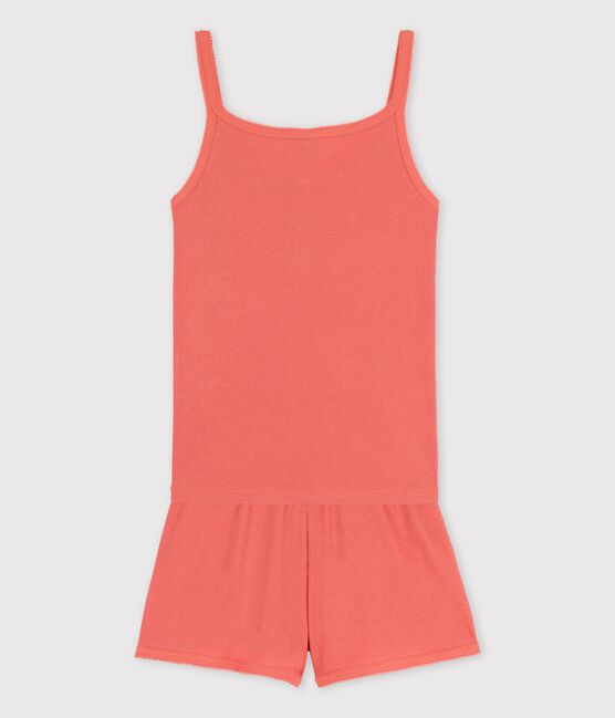 Effen papaya meisjespyjama in lyocell en katoen roze PAPAYE