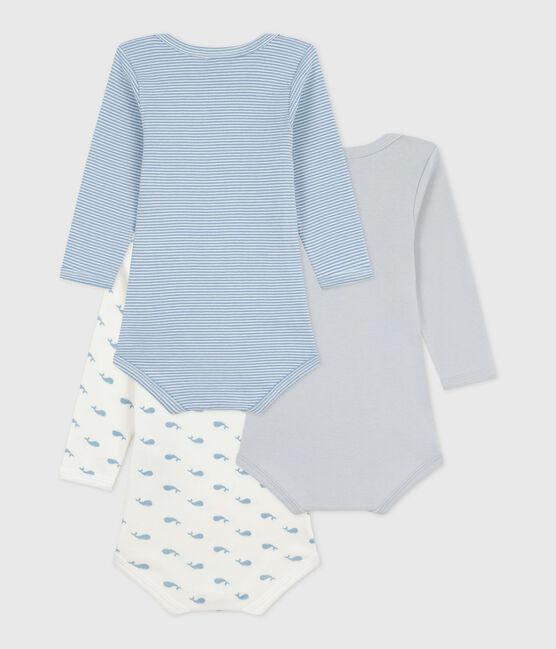 Setje van katoenen body's met lange mouw en walvissenprint voor baby's variante 1