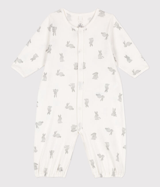 Combisac imprimé en coton blanc MARSHMALLOW/gris GRIS
