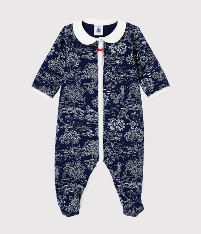 Dors bien b&eacute;b&eacute; fille bleu SMOKING/blanc ECUME