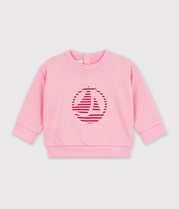 Effen katoenen babysweatshirt met opgedrukt logo CHARMI