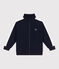 Effen katoenen sweatshirt met rits en opstaande kraag voor kinderen blauw SMOKING