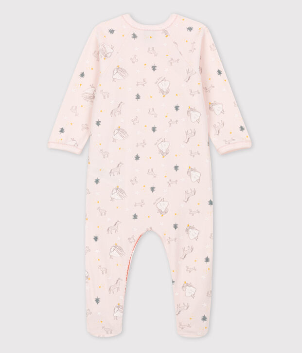 Dors-bien b&eacute;b&eacute; imprim&eacute; princesse en velours de coton biologique rose/multicouleur