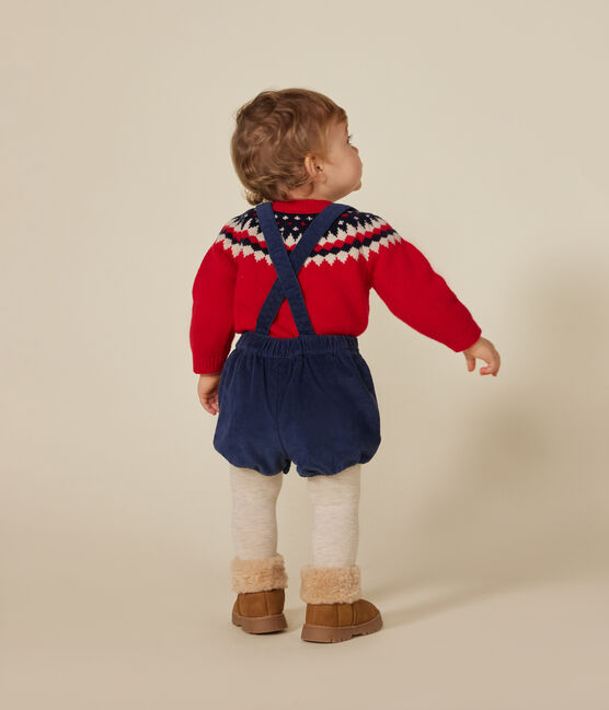 Short à bretelle en velours bébé CREPUSCULE
