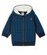 Sweatshirt met capuchon van molton met print en gevoerd met sherpa babyjongen
