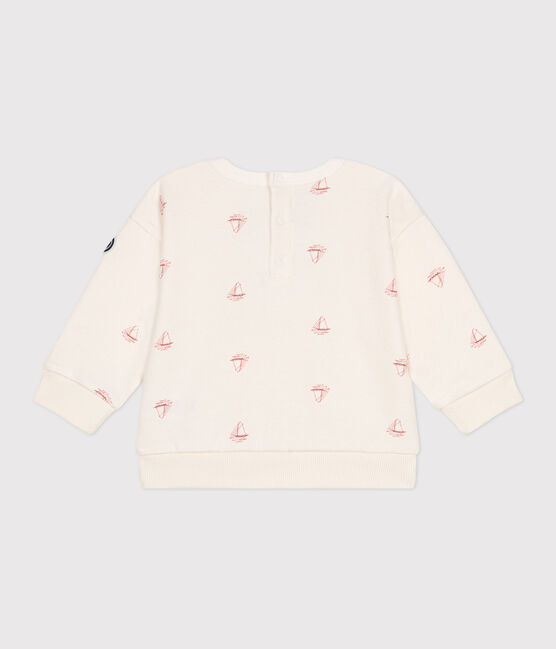 Sweatshirt bébé en coton imprimé bateau vintage rouge MILK/ POMPEI