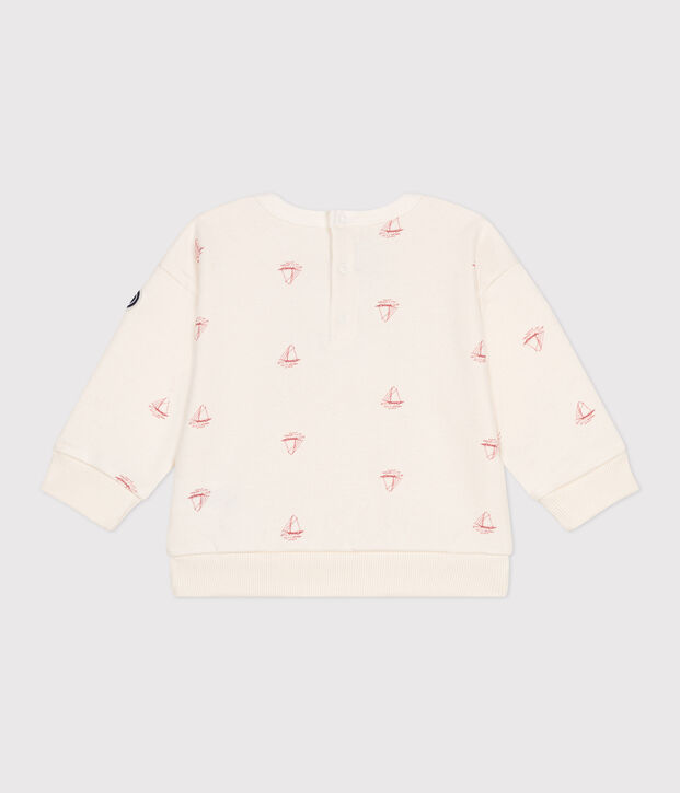 Katoenen babysweatshirt met vintage bootprint rood/rood