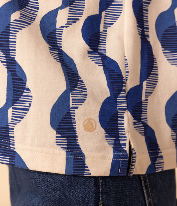 LE BOXY, T-shirt met print voor dames in katoen ecru/multicouleur
