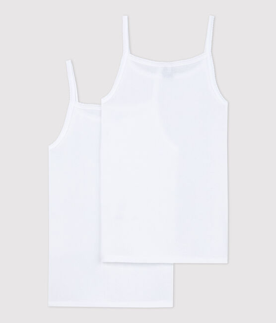 Lot de 2  chemises à bretelles blanches fille variante 1