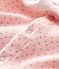 Slaappakje met kraag en stippenprint voor meisjesbaby van biologisch katoenfluweel roze MINOIS/ MAJOR