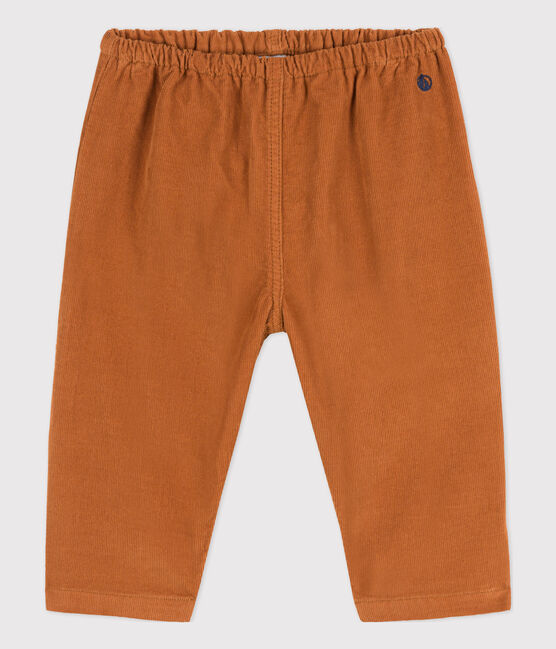 Pantalon bébé en velours fin marron ECUREUIL