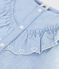 Blouse enfant en coton manches courtes unie bleu