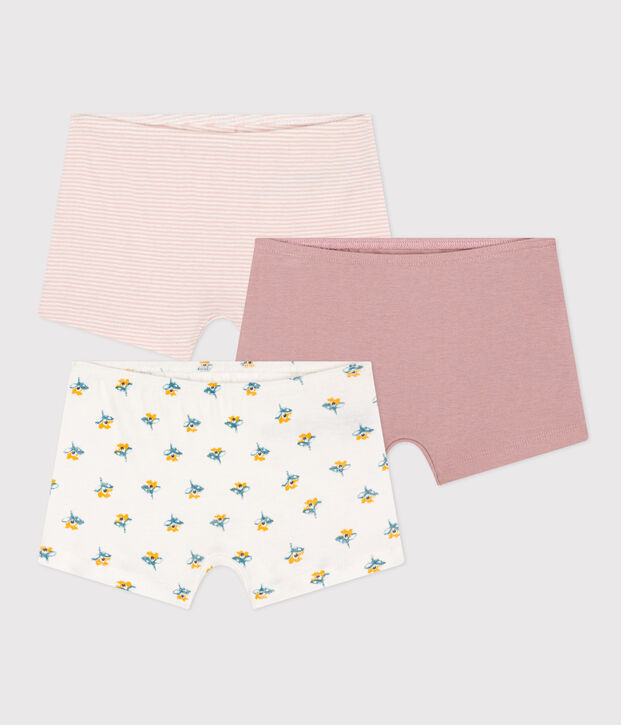 Set van 3 katoenen shorty's met bloemetjes voor meisjes multicouleur