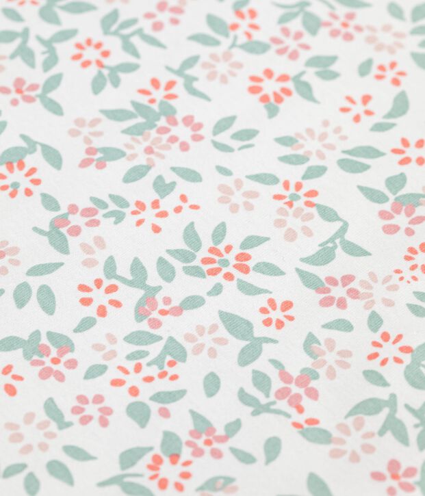 Omkeerbare katoenen cardigan zonder mouwen met print wit/roze