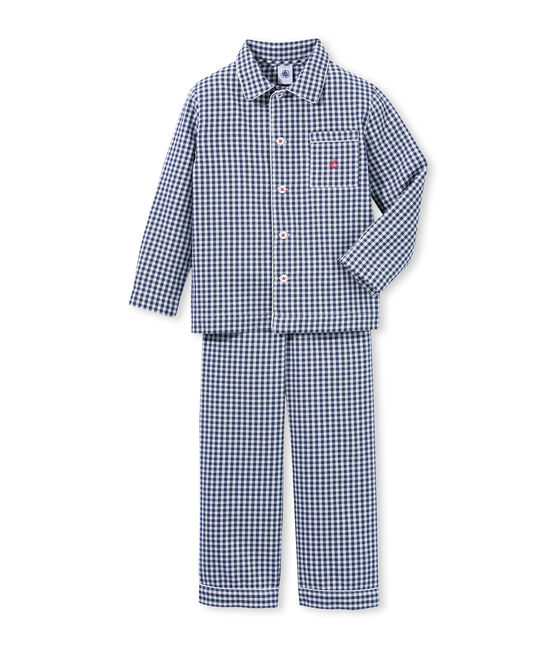 Jongenspyjama van twill blauw MEDIEVAL/wit LAIT