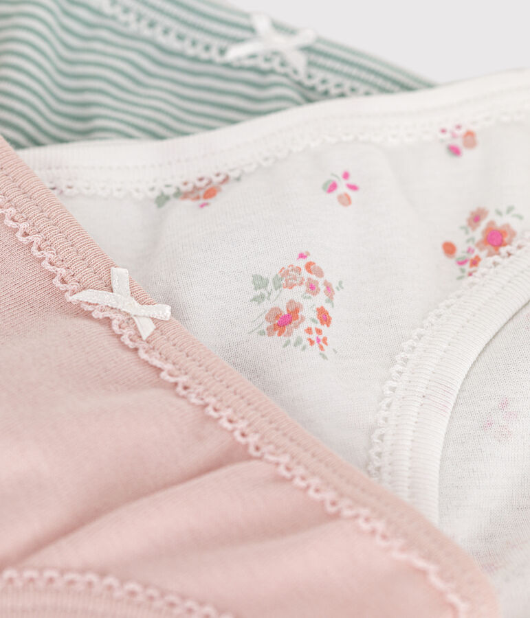 Set van 3 katoenen slipjes met bloemenprint voor kinderen multicouleur