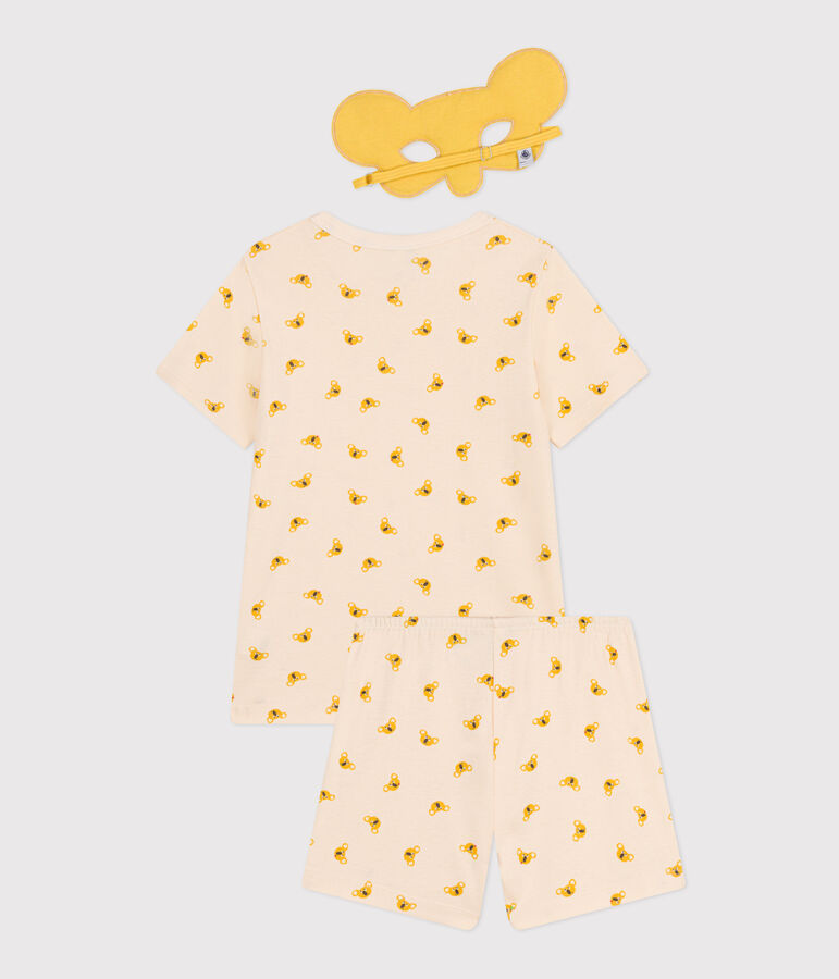 Korte katoenen verkleedpyjama koala voor kinderen ecru/multicouleur