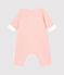 Combinaison longue bébé en tubique matelassé rose CHARME/blanc MARSHMALLOW