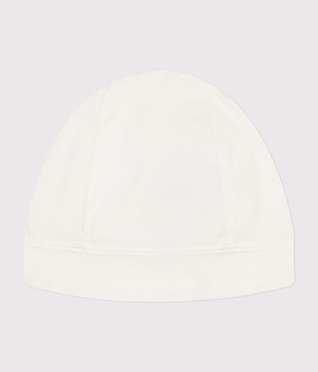 Bonnet naissance b&eacute;b&eacute; en c&ocirc;te blanc