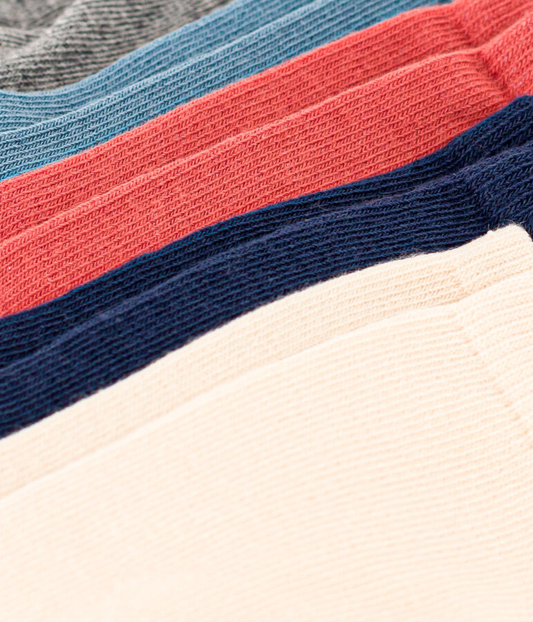 Set van 5 paar effen sokken voor jongens en meisjes variante 1