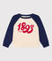 Sweater in molton voor meisjes/jongens blauw CHALOUPE/wit AVALANCHE