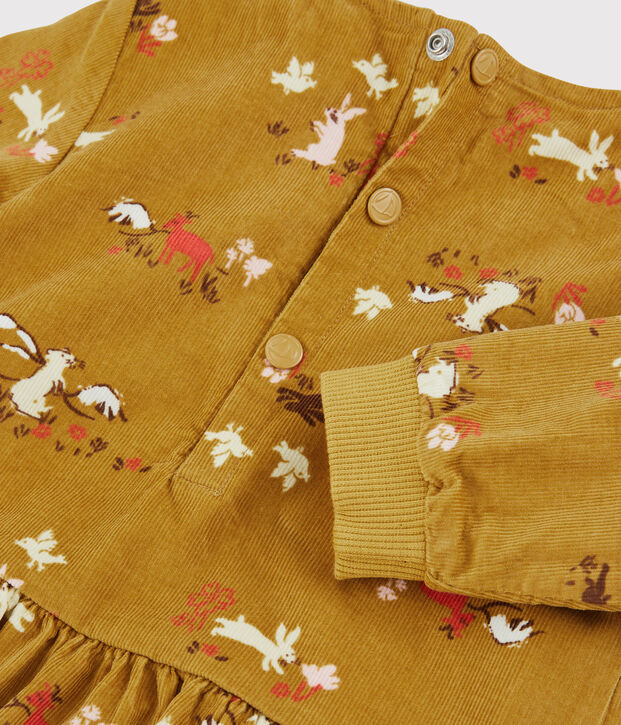 Fluwelen jurk baby. geel/multicouleur