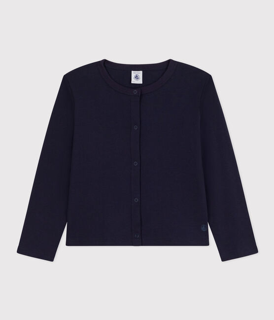 Cardigan voor meisjes in katoen blauw SMOKING