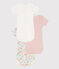 Lot de 3 bodies manches courtes fleurs en coton variante 1