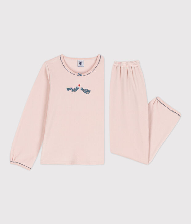 Fluwelen meisjespyjama roze