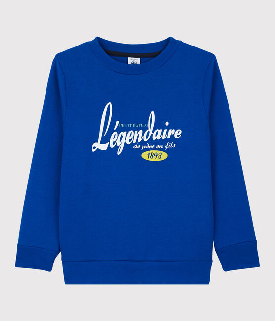 Katoenen sweatshirt voor jongens blauw SURF