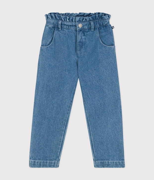 Rechte broek van denim voor meisjes blauw