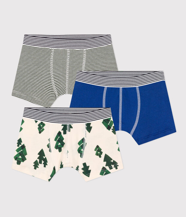 Lot de 3 boxers chalet en coton petit gar&ccedil;on multicouleur