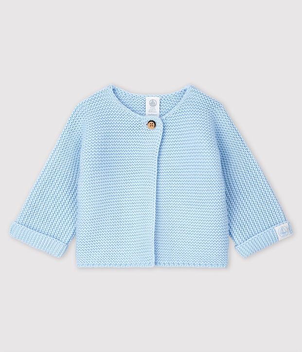 Cardigan en tricot de coton biologique b&eacute;b&eacute; bleu clair
