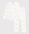 Pyjama enfant en velours imprimé cœurs blanc MARSHMALLOW/blanc MULTICO