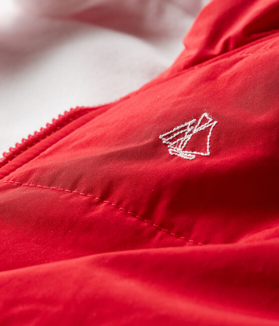 Mouwloze jas babyjongen rood TERKUIT CN