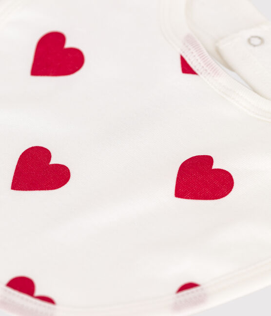 Bavoir bébé blanc MARSHMALLOW/rouge TERKUIT