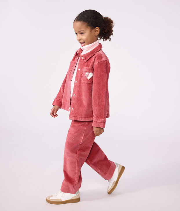 Effen fluwelen kinderhemd roze