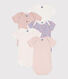 Lot de 5 bodies manches courtes fleurs en coton