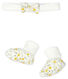 Set haarband en babyschoentje meisjes van wol en katoen