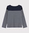 Iconische marinière Dames blauw SMOKING/wit MARSHMALLOW