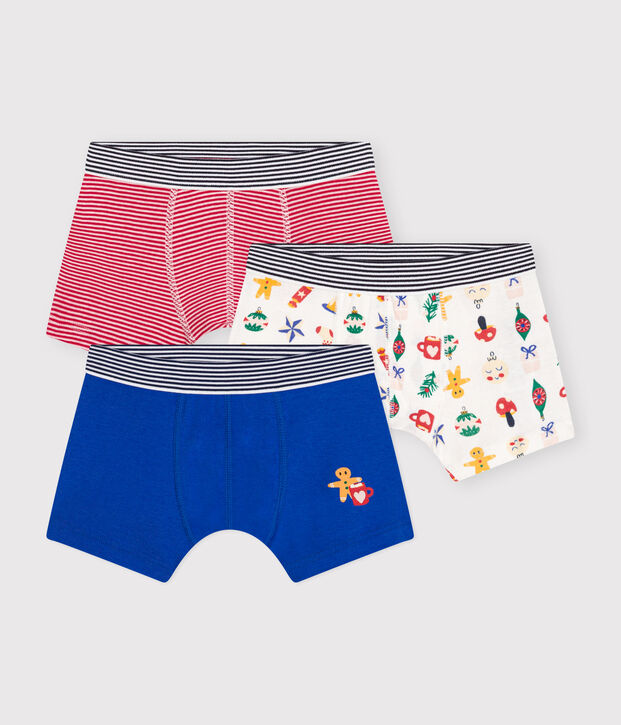 Set met drie katoenen boxershorts in kerstthema voor kinderen multicouleur