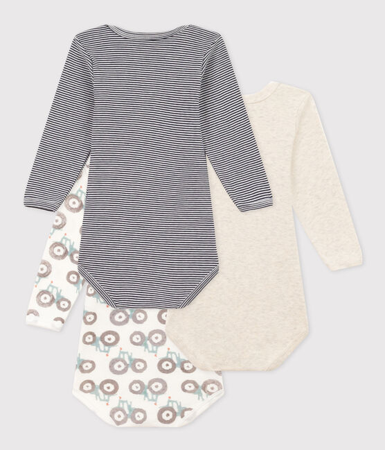Lot de 3 bodies manches longues tracteurs bébé en coton variante 1