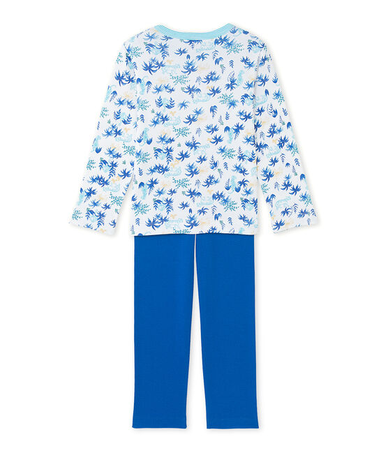 Pyjama garçon imprimé blanc ECUME/bleu BLEU/ MULTICO