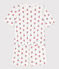 Korte pyjama met bloemen voor dames in katoen wit MARSHMALLOW/wit MULTICO