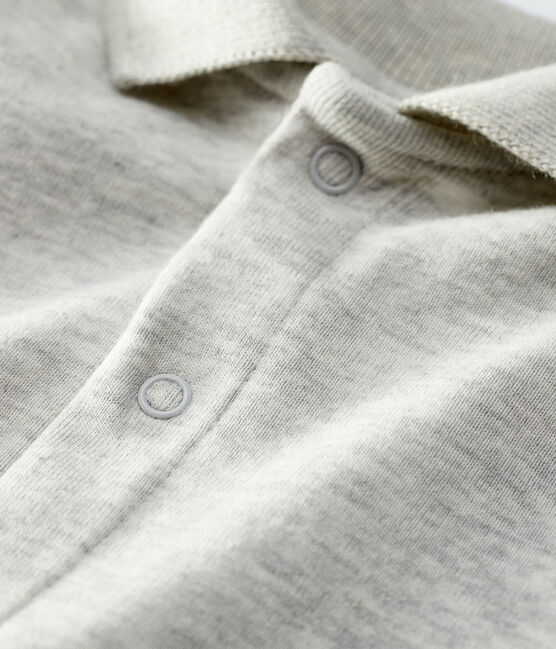 Body manches longues col polo bébé gris BELUGA CHINE