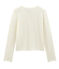 Vest met ronde hals in linnen. wit MARSHMALLOW